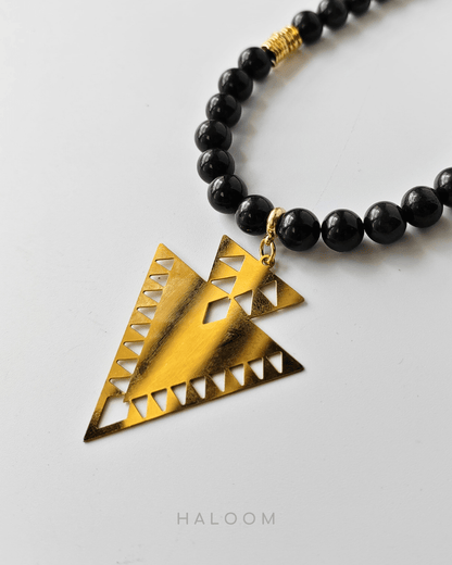 Negative Energy Protection black jade necklace and earrings