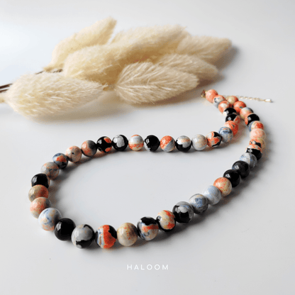 Stability flame agate necklace.