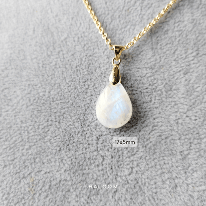Rainbow moonstone teardrop necklace