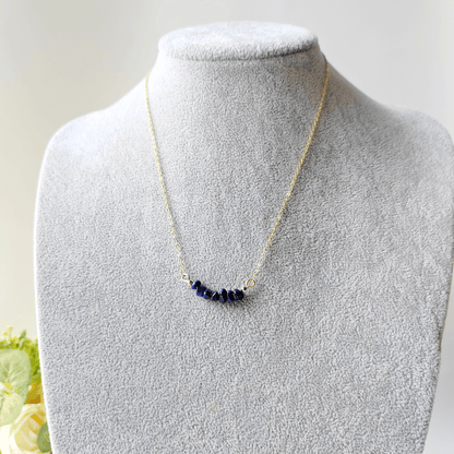 Focus lapis lazuli necklace.