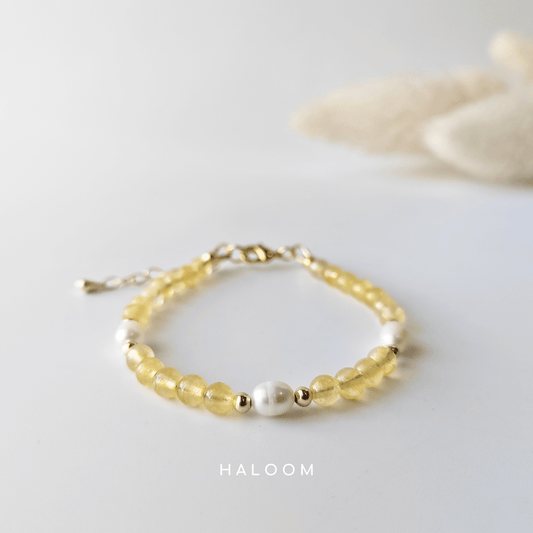 Citrine bracelet with pearls (4mm)