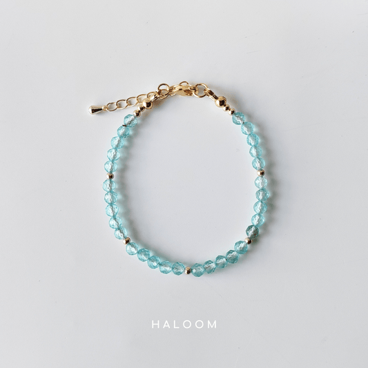 Faceted blue topaz December birthstone bracelet