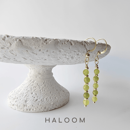 Peridot bar earrings