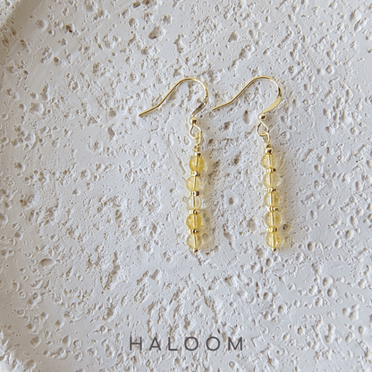 Citrine bar earrings