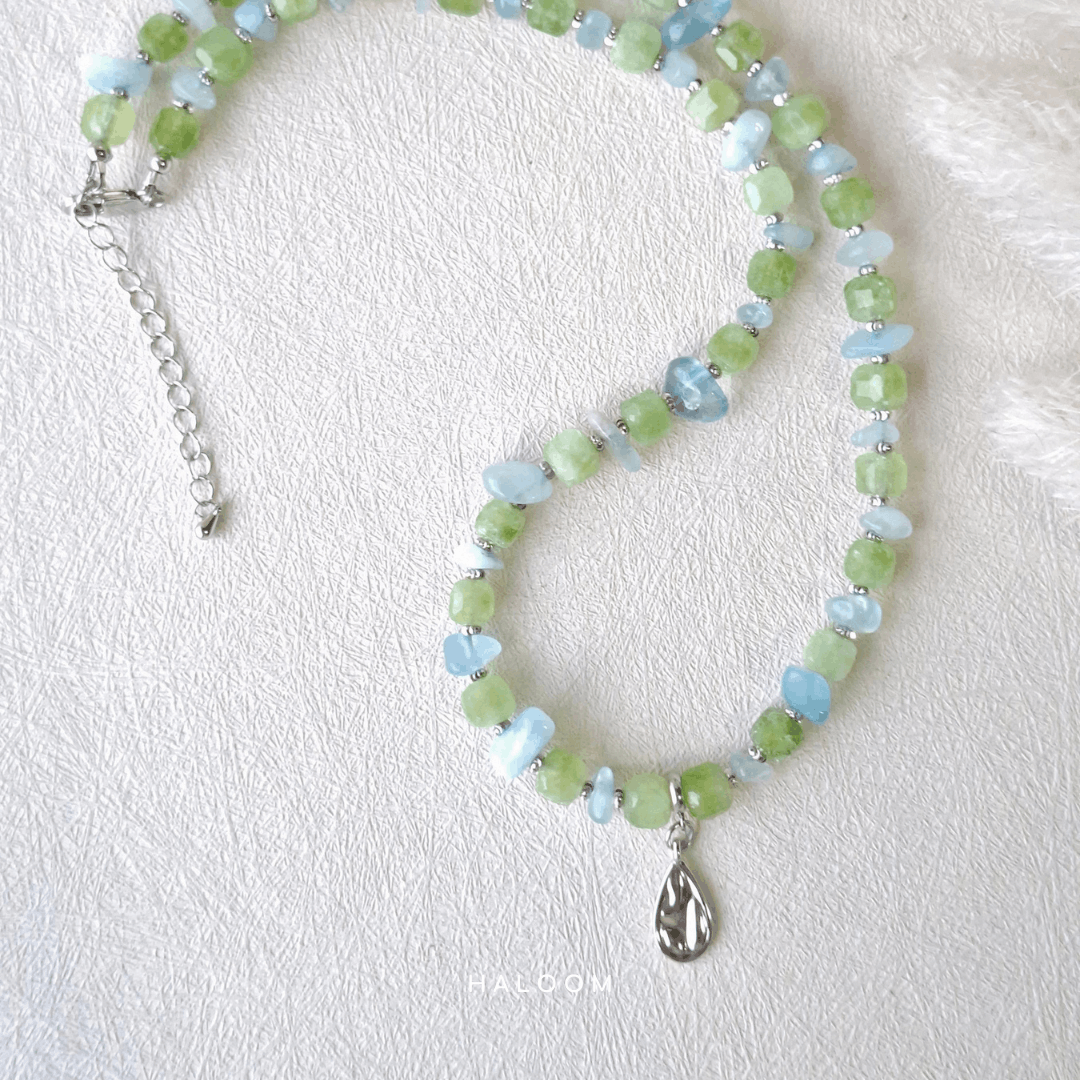 High-Vibe Abundance | Peridot & Aquamarine Bracelet & Necklace