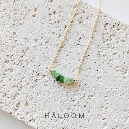 Green aventurine chip necklace.