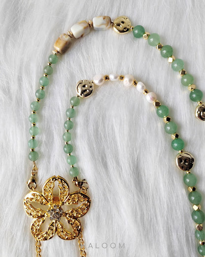 Rantaian Harmoni - Green Aventurine necklace and glasses chain