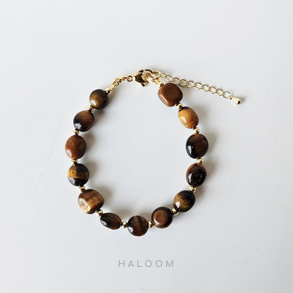 Strength & Confidence tiger's eye bracelet (~8mm).