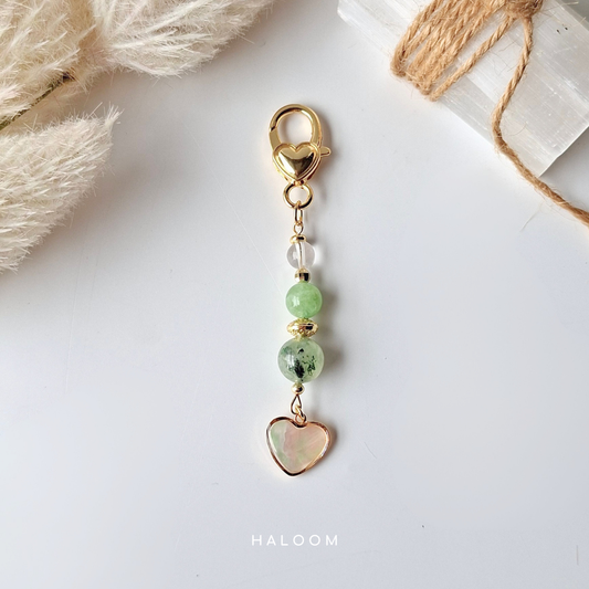 Health Intention Charm Drop | Green Aventurine, Prehnite & Clear Quartz