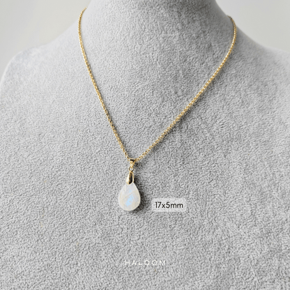 Rainbow moonstone teardrop necklace