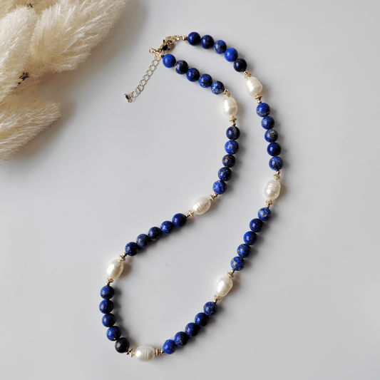 Clarity and balance lapis lazuli necklace