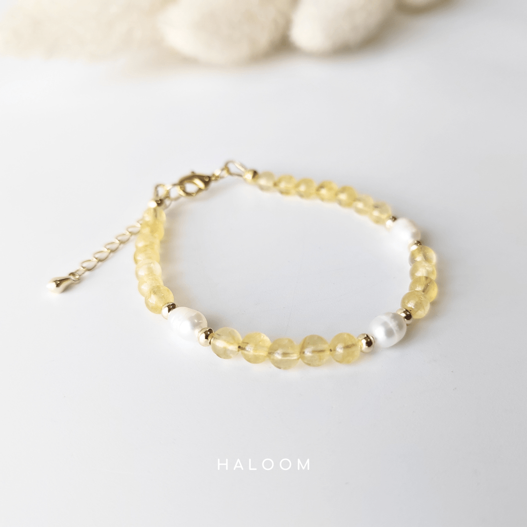 Citrine bracelet with pearls (4mm)