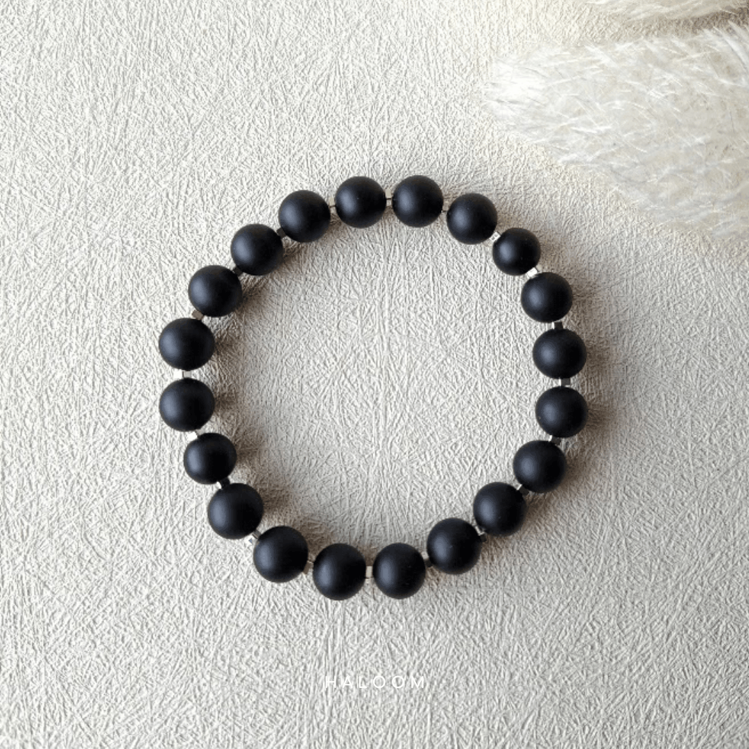 Strength & Protection matte black onyx bracelet