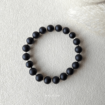 Strength & Protection matte black onyx bracelet