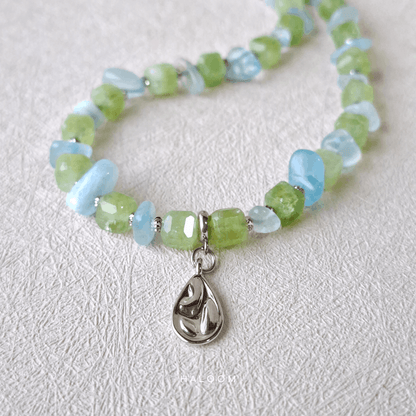 High-Vibe Abundance | Peridot & Aquamarine Bracelet & Necklace