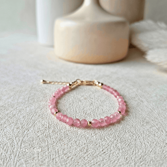 Faceted pink tourmaline bracelet 4mm