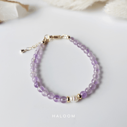 Lavender Amethyst & Freshwater Pearl Bracelet