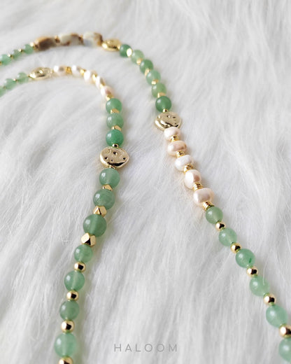 Rantaian Harmoni - Green Aventurine necklace and glasses chain