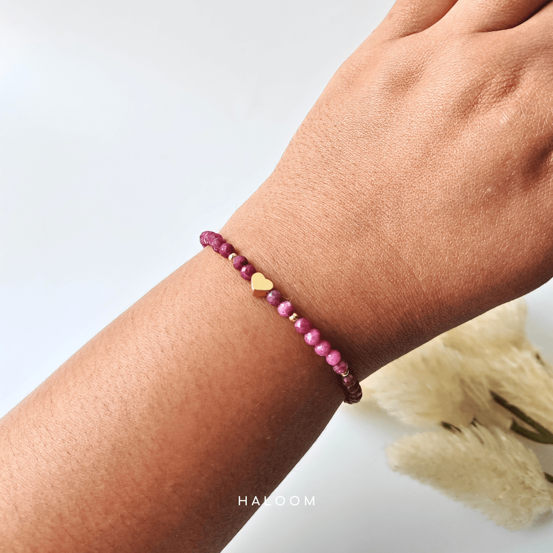 Heart Fire – Faceted ruby bracelet