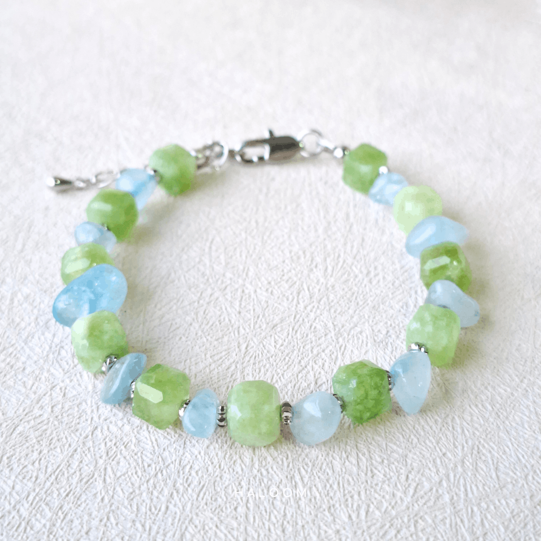 High-Vibe Abundance | Peridot & Aquamarine Bracelet & Necklace