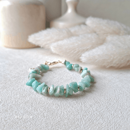 Courage & Truth | Amazonite chip bracelet