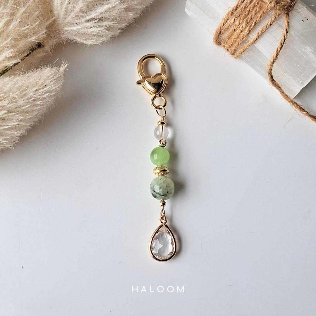 Health Intention Charm Drop | Green Aventurine, Prehnite & Clear Quartz