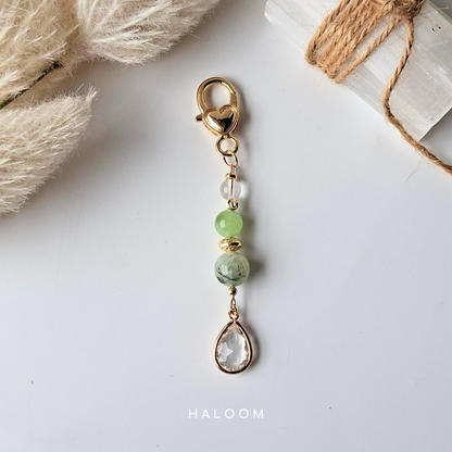 Health Intention Charm Drop | Green Aventurine, Prehnite & Clear Quartz