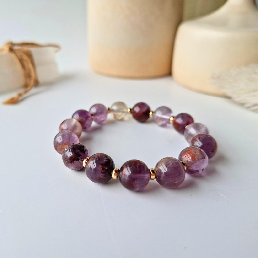 Phantom Within | Purple Phantom Quartz Crystal Bracelet