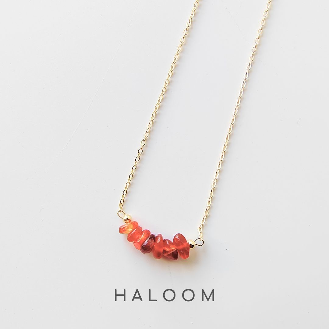 Carnelian chip necklace
