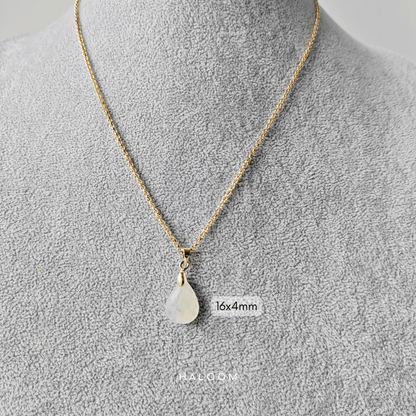 Rainbow moonstone teardrop necklace