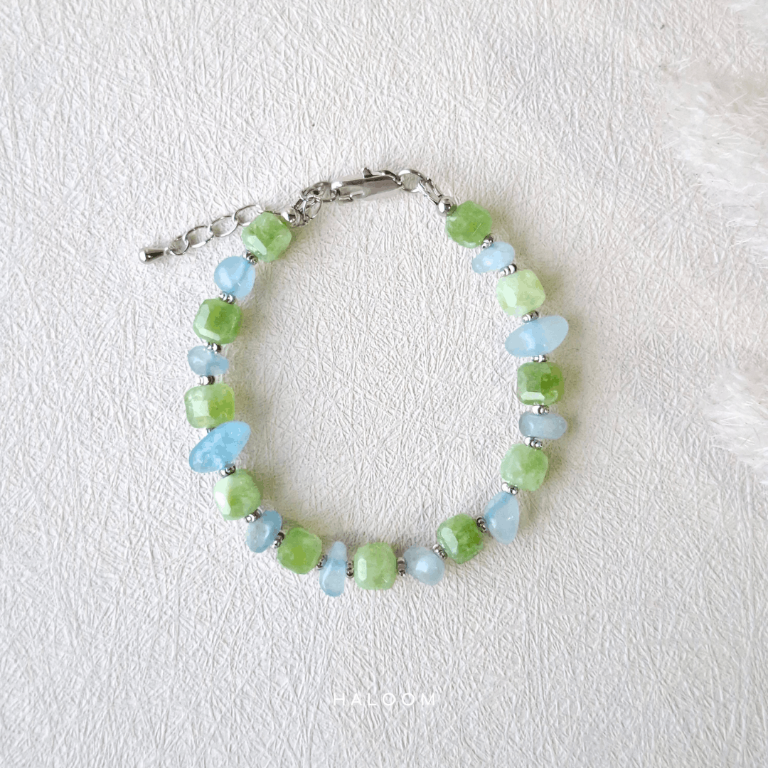 High-Vibe Abundance | Peridot & Aquamarine Bracelet & Necklace