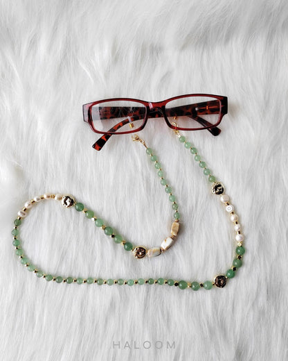 Rantaian Harmoni - Green Aventurine necklace and glasses chain
