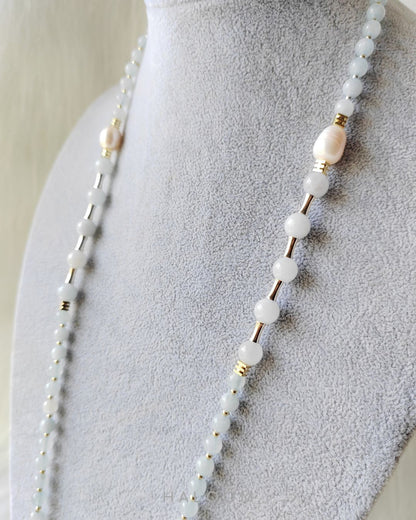 Rantaian Bayu - Aquamarine necklace and glasses chain.