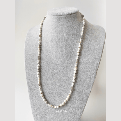 Rantaian Purnama - Howlite and Labradorite Necklace and Glasses Chain.