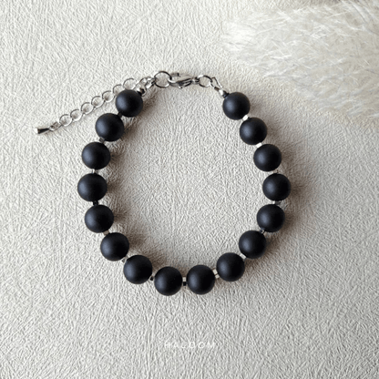 Strength & Protection matte black onyx bracelet