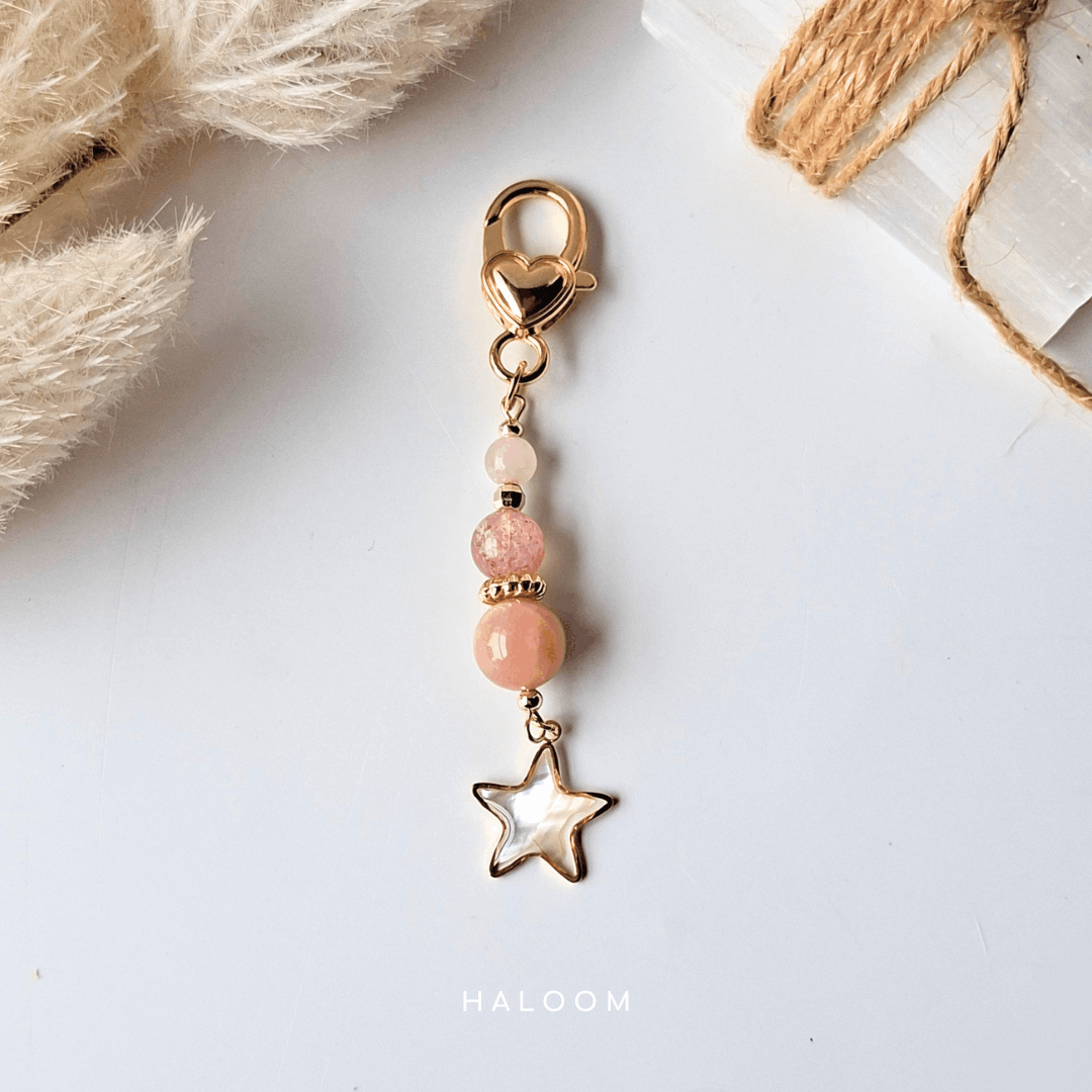 Joy Intention Charm Drop | Sunstone, Rose Quartz & Strawberry Quartz