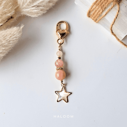Joy Intention Charm Drop | Sunstone, Rose Quartz & Strawberry Quartz