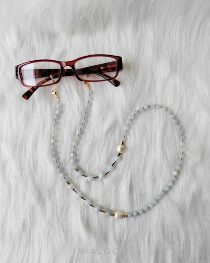 Rantaian Bayu - Aquamarine necklace and glasses chain.