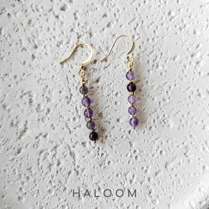 Amethyst bar earrings