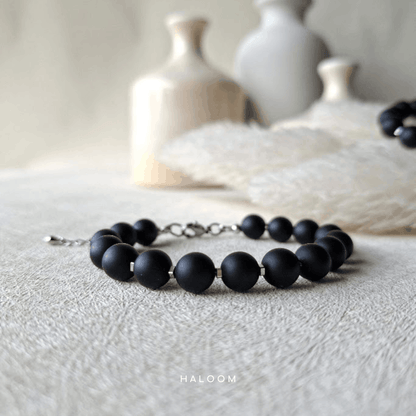 Strength & Protection matte black onyx bracelet