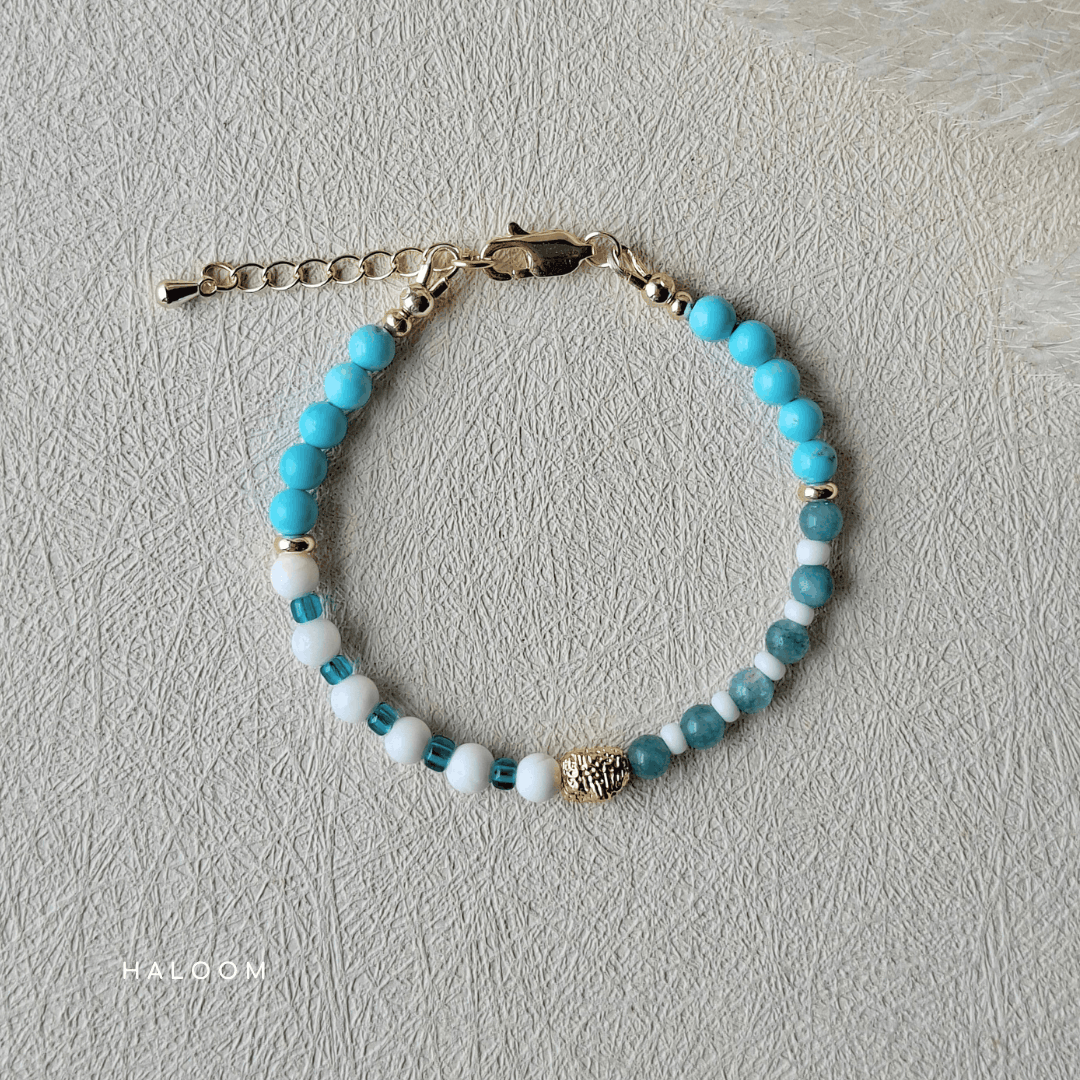 Ocean Breeze | Turquoise + tridacna + aquamarine