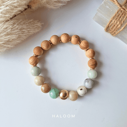 The Overthinker's Bracelet | River Amazonite + Sandalwood