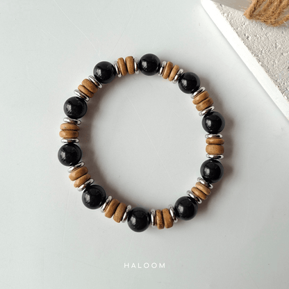 The Shield Bracelet | Black Tourmaline 10mm