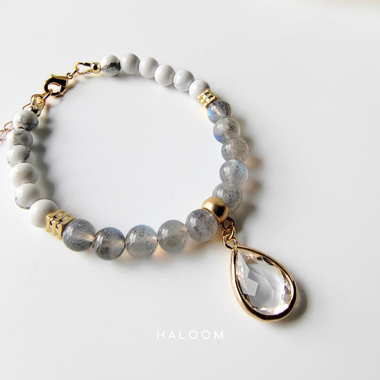 Clarity & Protection labradorite and howlite bracelet