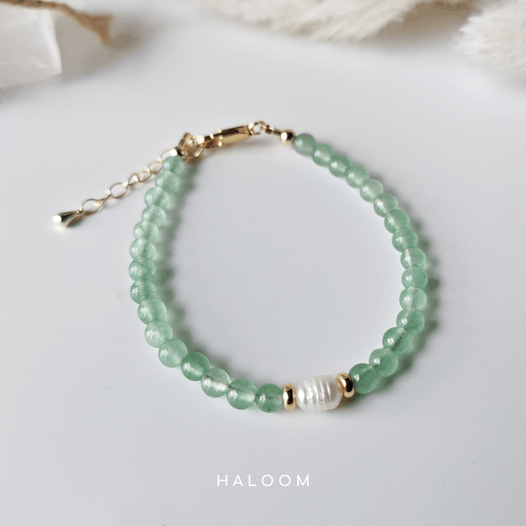 Green Aventurine & Freshwater Pearl Bracelet