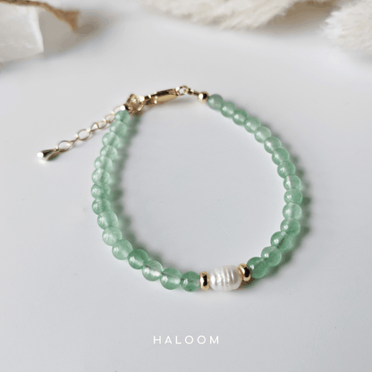 Green Aventurine & Freshwater Pearl Bracelet