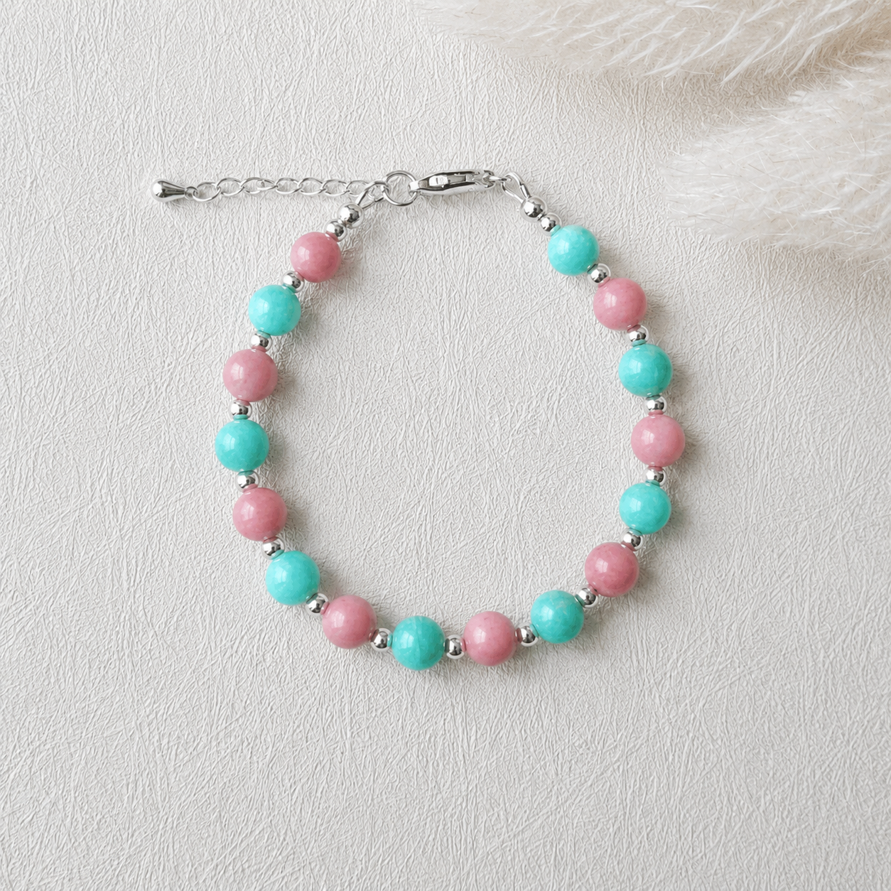 Heart & Truth | Amazonite and Rhodochrosite bracelet