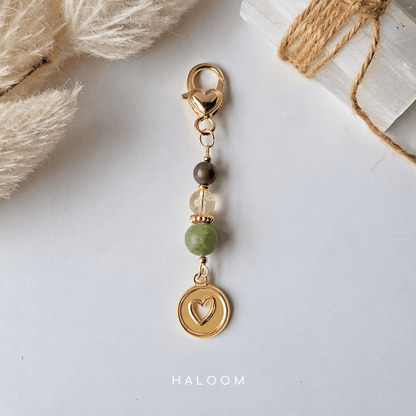 Wealth Intention Charm Drop | Citrine, Pyrite & Jade