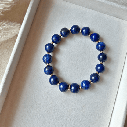 Lapis Lazuli with Evil Eye charm (10mm)