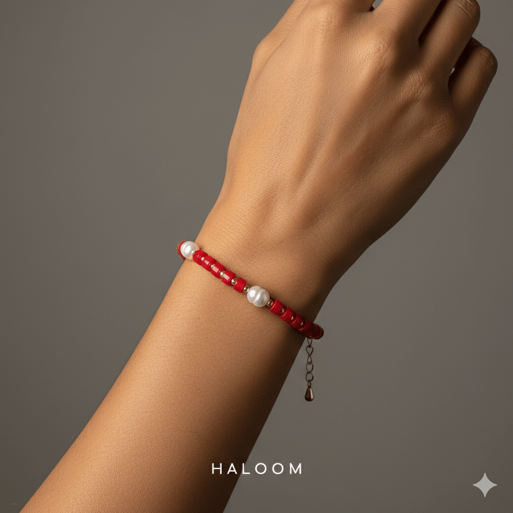 Polished Red Coral Bracelet for Passion & Vitality